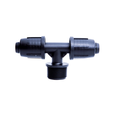Trójnik typu QJ do linii kroplującej/ rury 16mm z gwintem zewnętrznym 3/4"